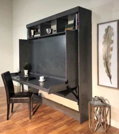Hidden Bed with Hutch from side - Wallbeds n More Scottsdale