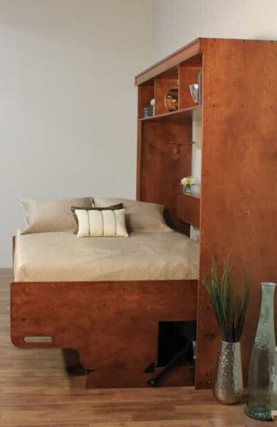 Hidden Bed Deluxe with Hutch Side Image with Open Bed - Wallbeds n More Scottsdale