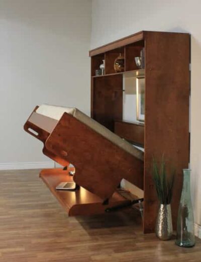 Hidden Bed Deluxe with Hutch Half Open - Wallbeds n More Scottsdale