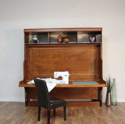 Hidden Bed Deluxe with Hutch With Chair - Wallbeds n More Scottsdale