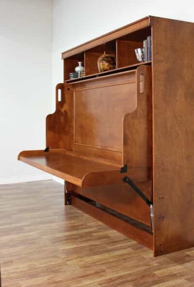 Hidden Bed Deluxe with Hutch Side View - Wallbeds n More Scottsdale