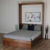 Wallbeds with full bedding and open frame