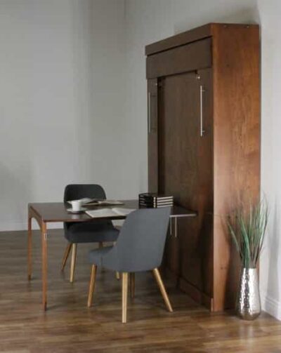 Dark Finished Wallbed with Table and Chairs