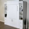 Euro Deluxe Wall Bed with White Finish and Side Piers