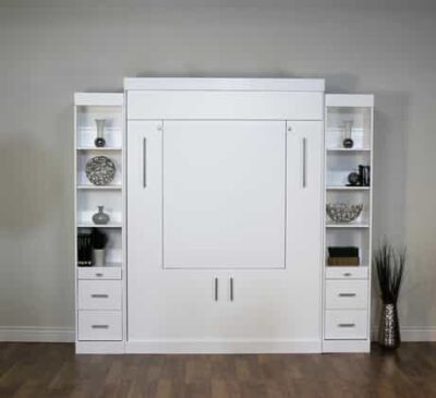 Wallbed Closed with White FInish and Side Piers