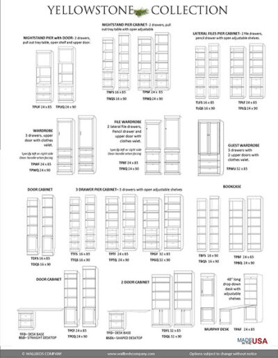 Yellowstone Wall Bed Spec Sheet
