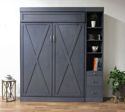 Yellowstone murphy wall bed from front in grey - Wallbeds n More Scottsdale