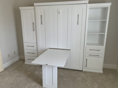 York wall bed with white finish and table - Wallbeds n More Scottsdale